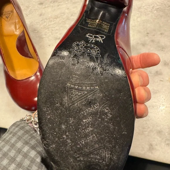 John Fluevog Women's Deep Red Heels - Picture 7 of 8